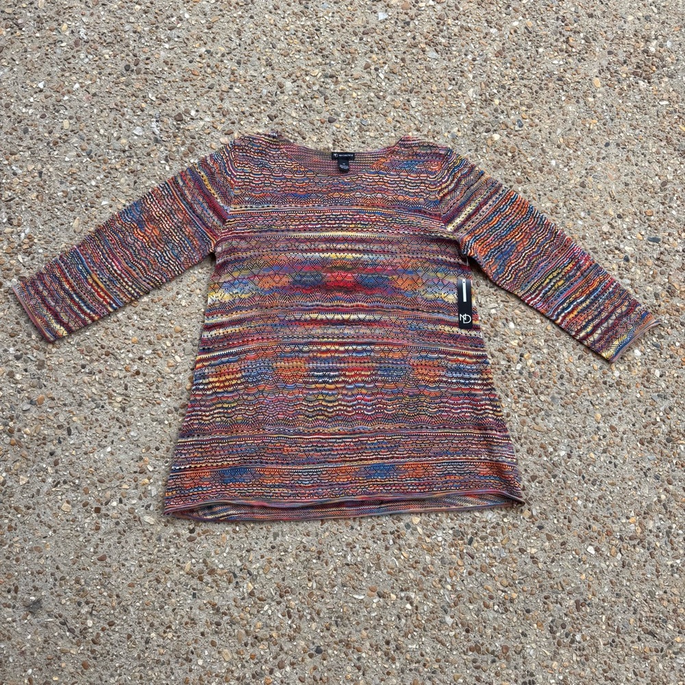 NWT New Directions Multicolor Knit Lightweight Sweater Size M